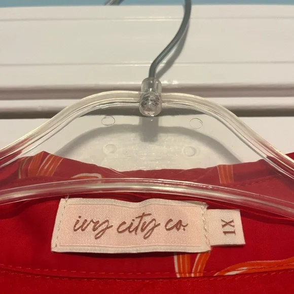 Ivy City Co. Red Dress with Bow Pattern - Picture 2 of 2